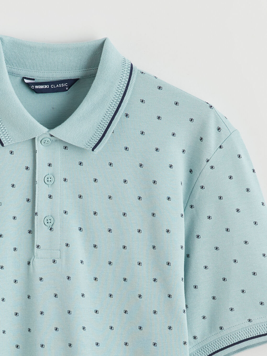 Standard Fit Gemustertes T-Shirt mit Rollkragen für Herren-5