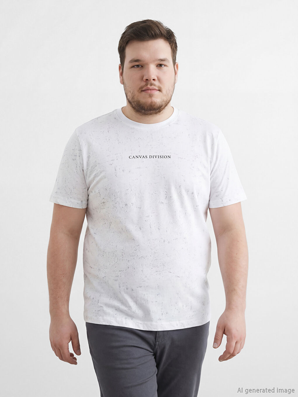 تیشێرت پیاوانی پەمۆکی چاپکراوی قۆڵ كورت گەورە سایز-1