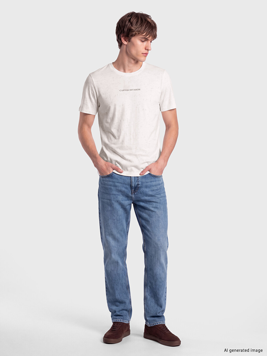 Plus Size Crew Neck Printed Cotton Men's T-shirt-1