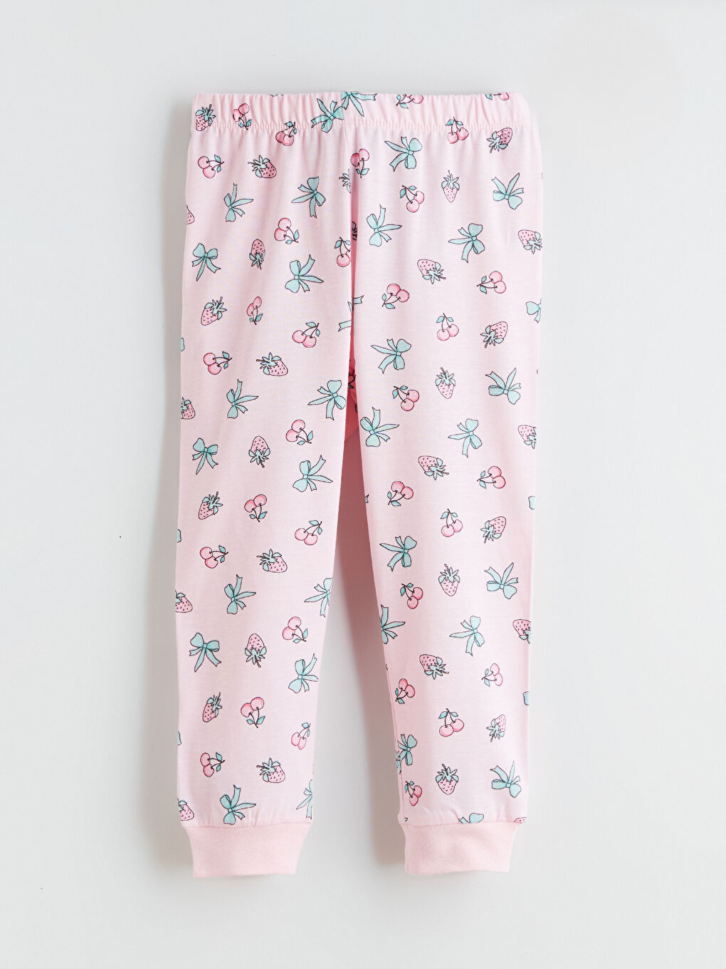 Crew Neck Printed Girls' Pyjama Set-5