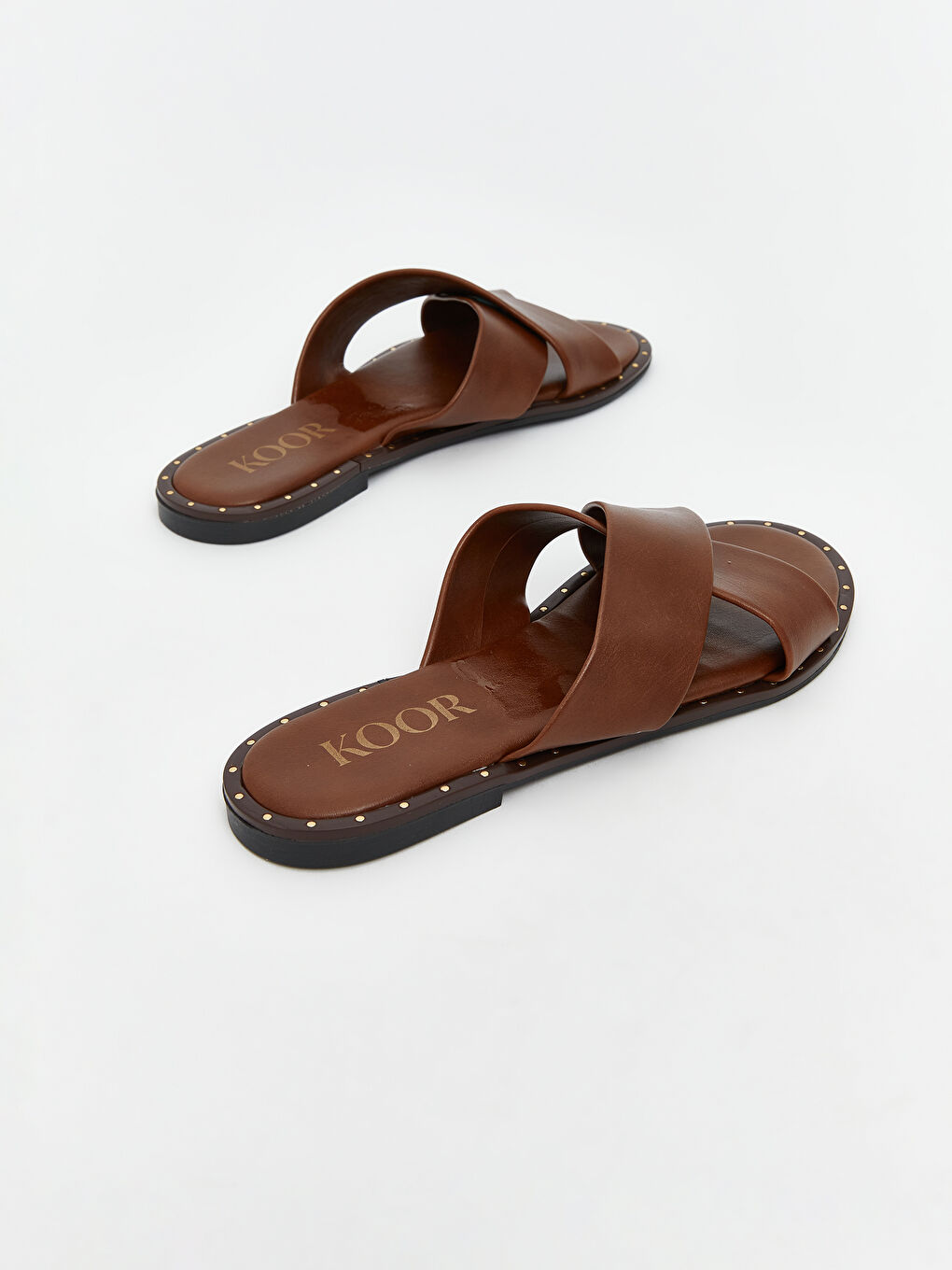 Kahverengi Çapraz Bantlı Kadın Terlik-4