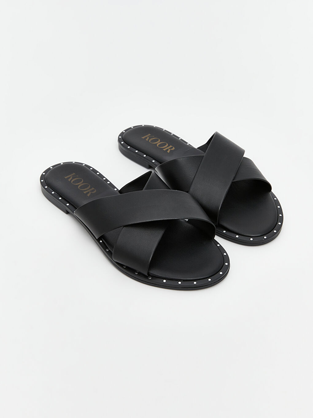 Siyah Çapraz Bantlı Kadın Terlik