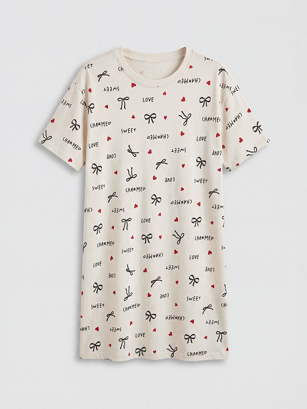 قميص نوم بياقة دائرية للبنات