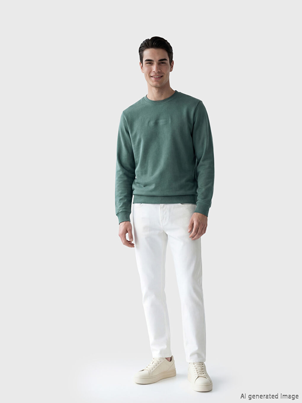 كنزة رياضية كم طويل برقبة دائرية للرجال-1