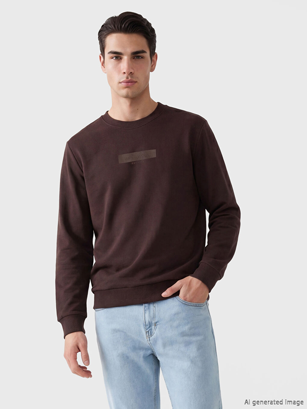 Crew Neck Long Sleeve Men's Sweatshirt