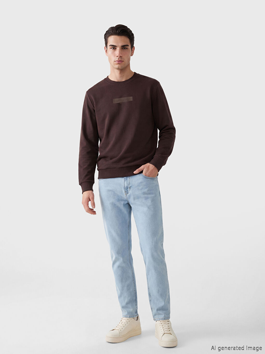 Crew Neck Long Sleeve Men's Sweatshirt-1