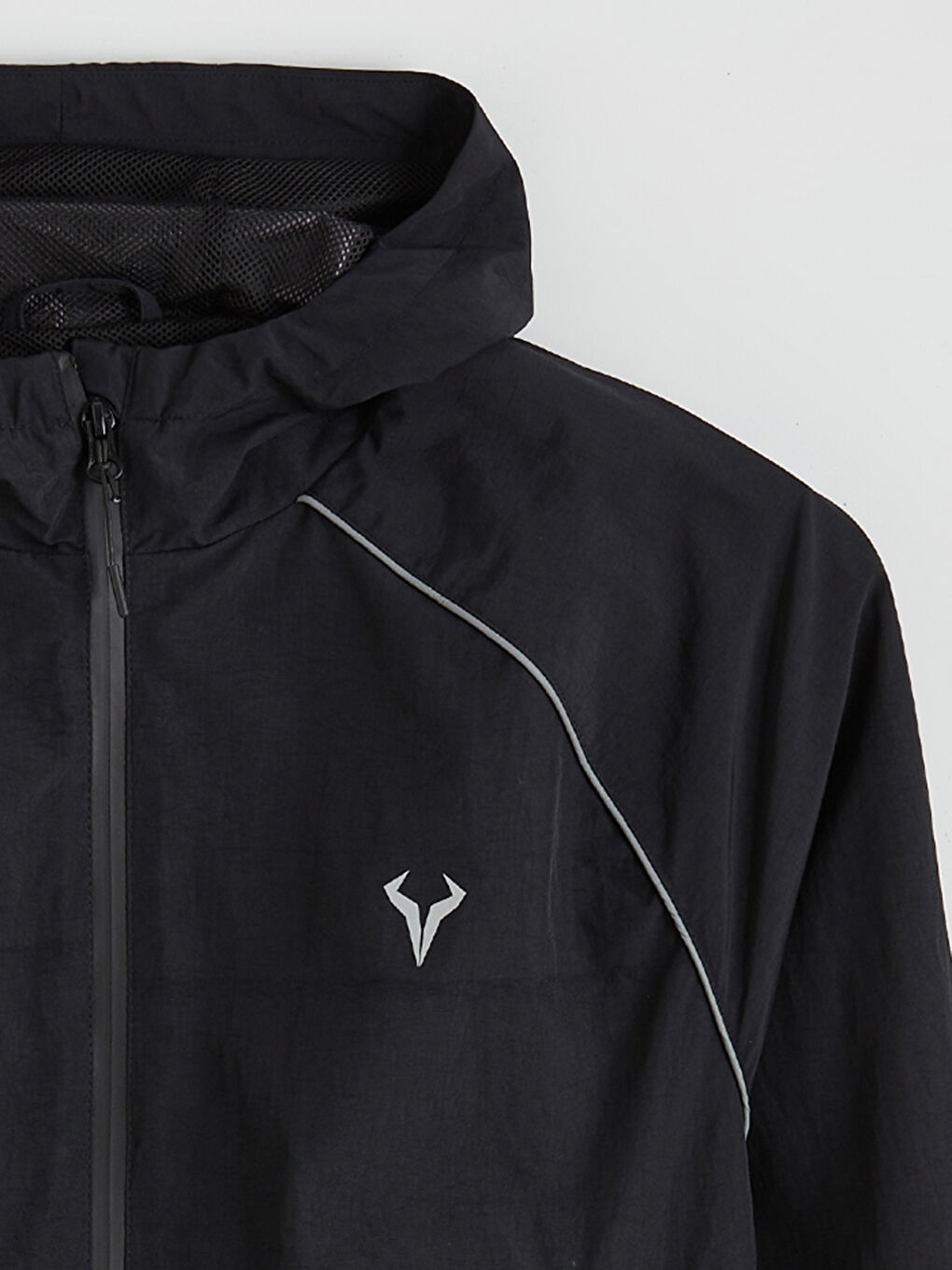 Siyah Rahat Kalıp Kapüşonlu Erkek Mont-6