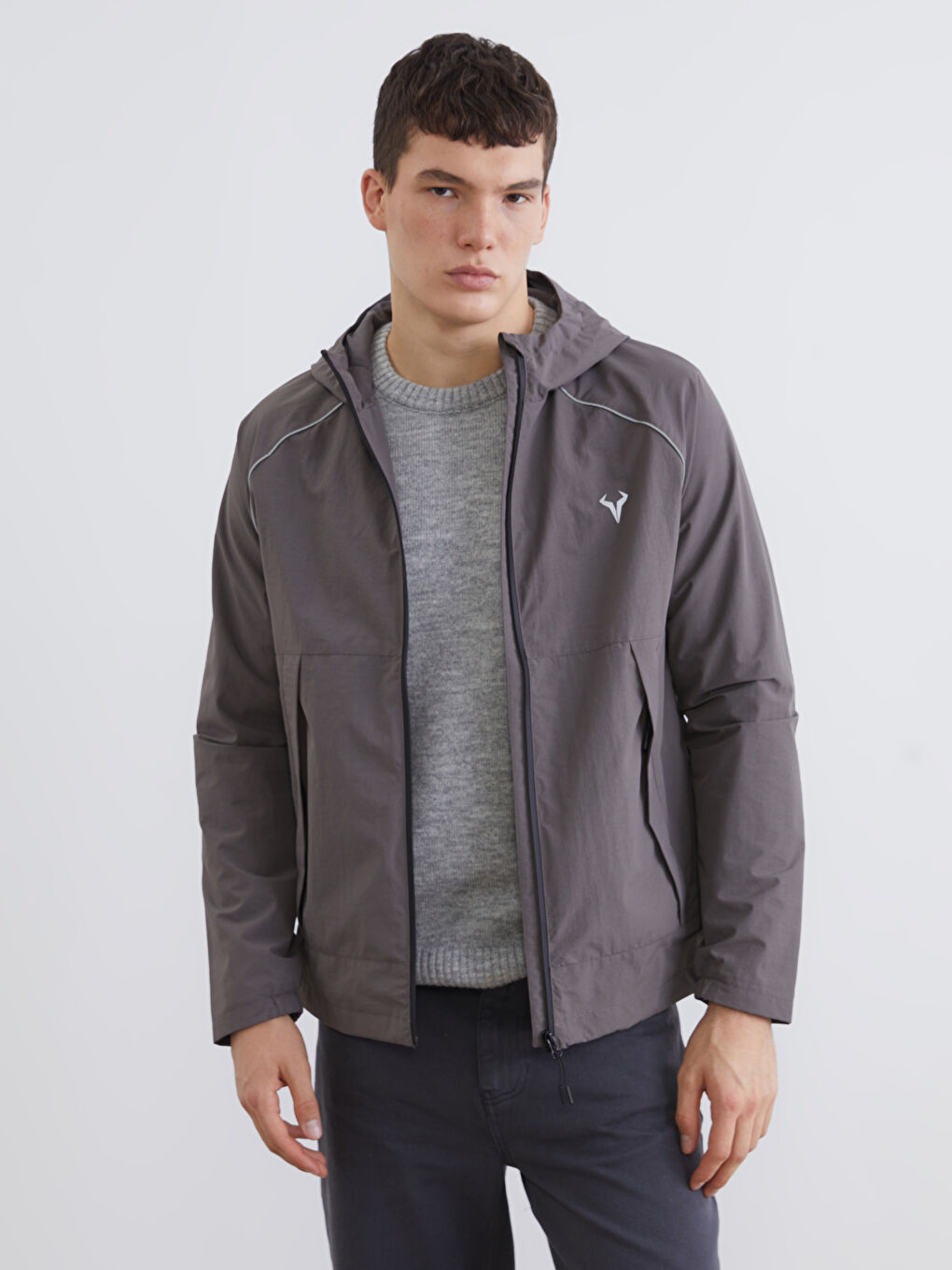 Relaxed Fit Hooded Men's Jacket