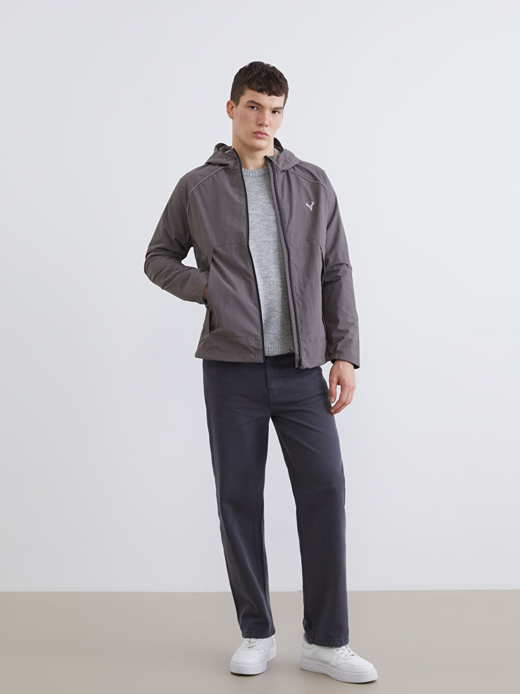 Relaxed Fit Hooded Men's Jacket-1