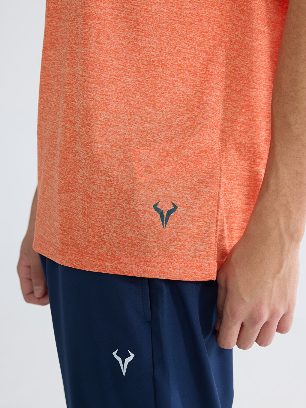 Turuncu Bisiklet Yaka Erkek Spor Tişört-2