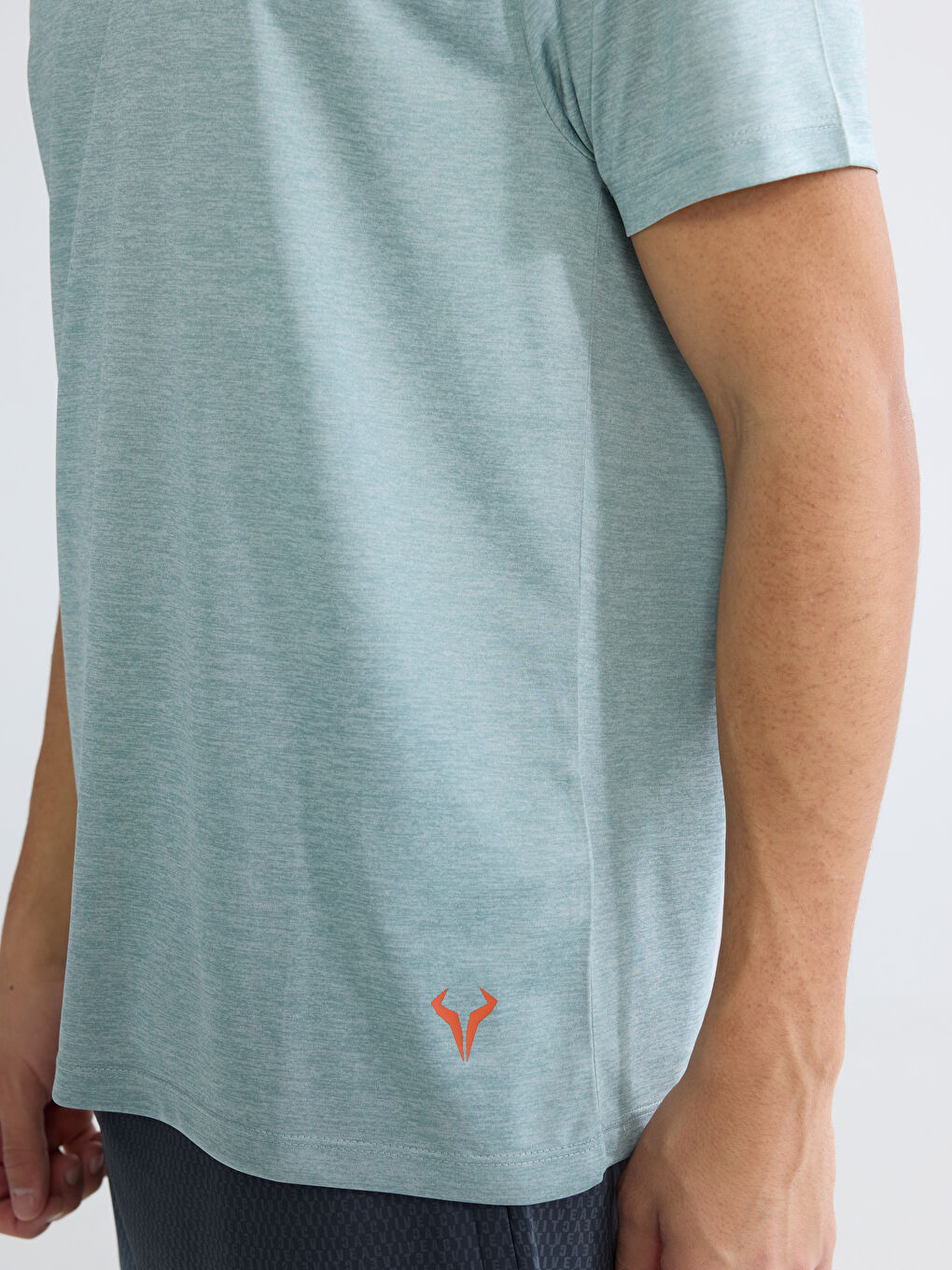 Yeşil Bisiklet Yaka Erkek Spor Tişört-2