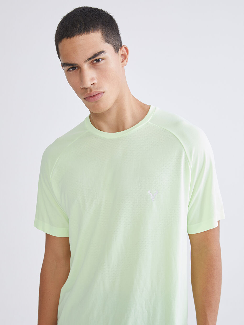 Yeşil Bisiklet Yaka Erkek Spor Tişört