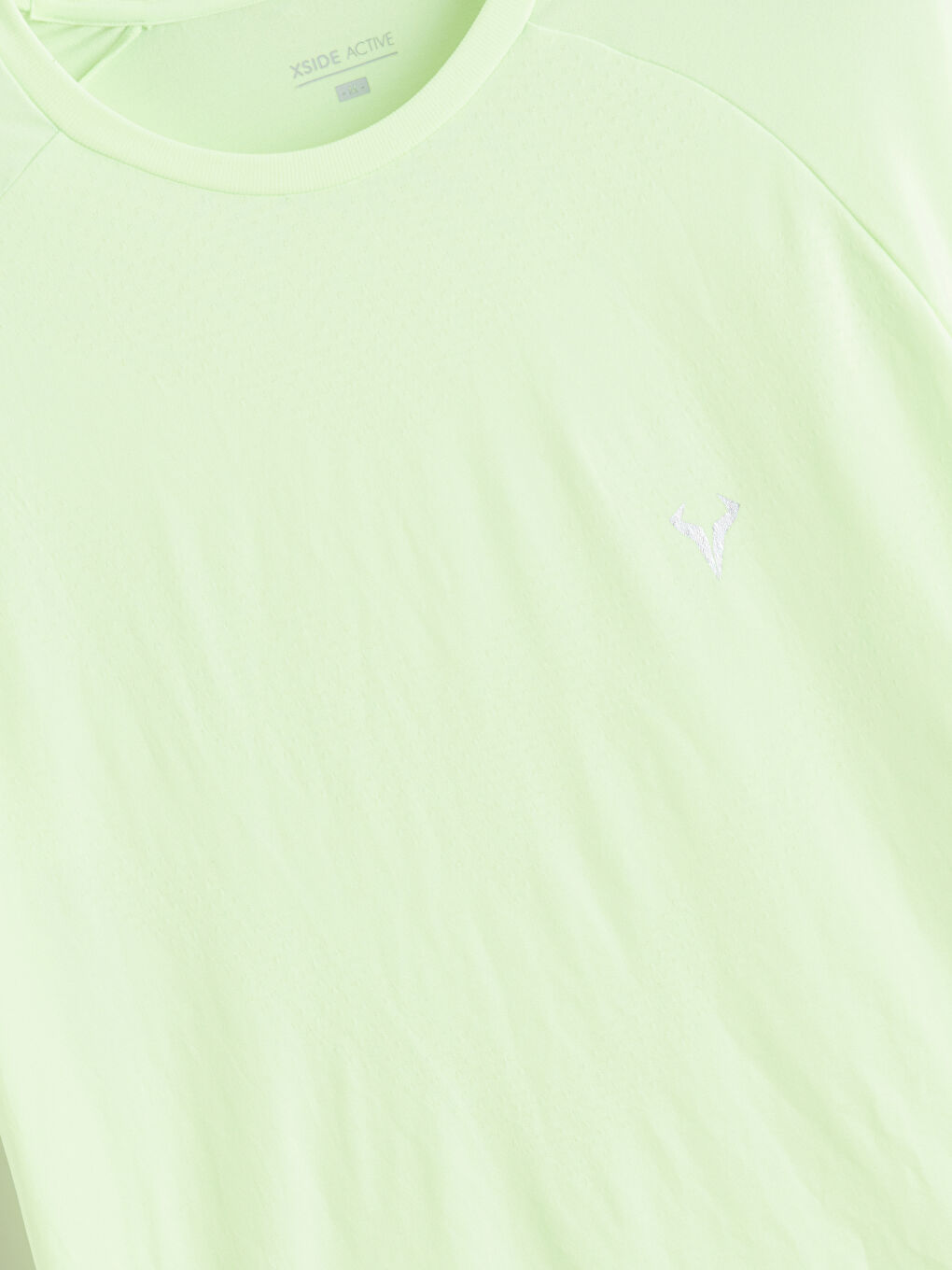 Yeşil Bisiklet Yaka Erkek Spor Tişört-5