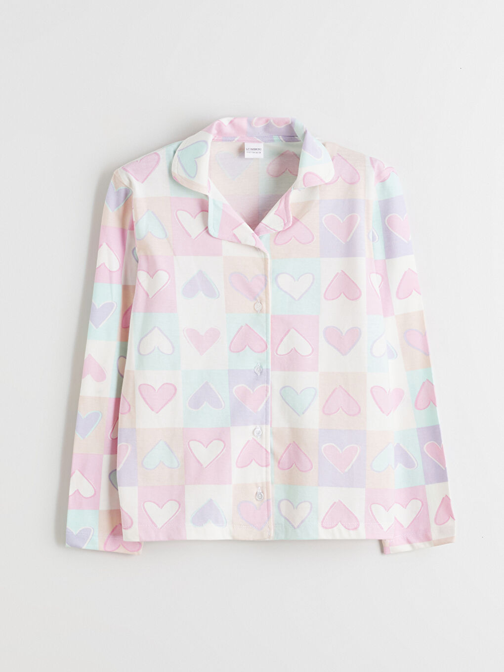 طقم بيجامة للبنات بياقة القميص-1