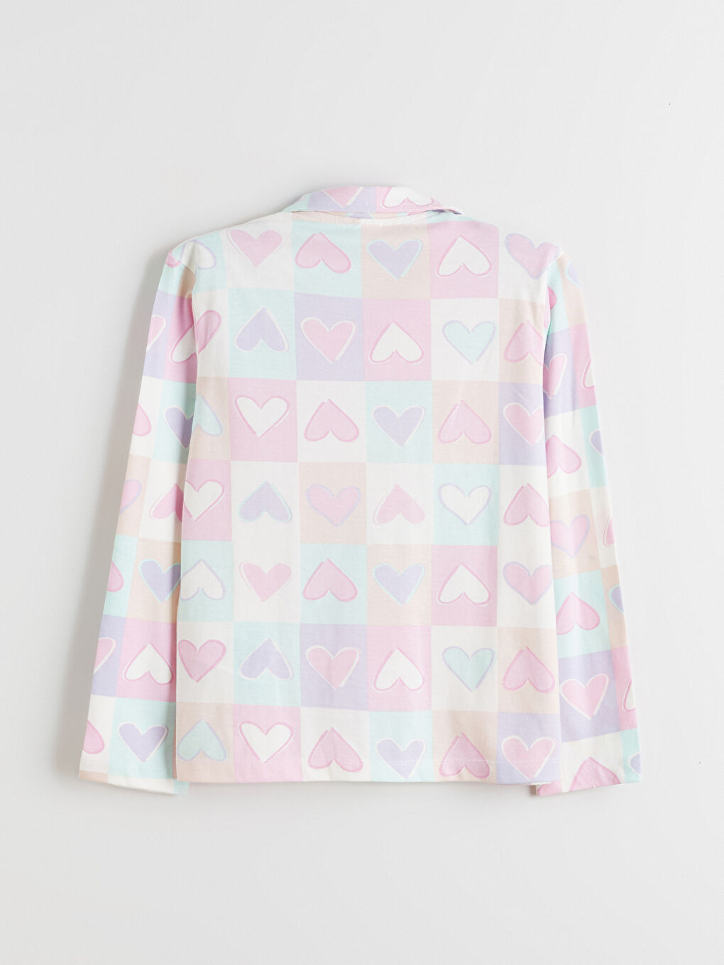 طقم بيجامة للبنات بياقة القميص-3