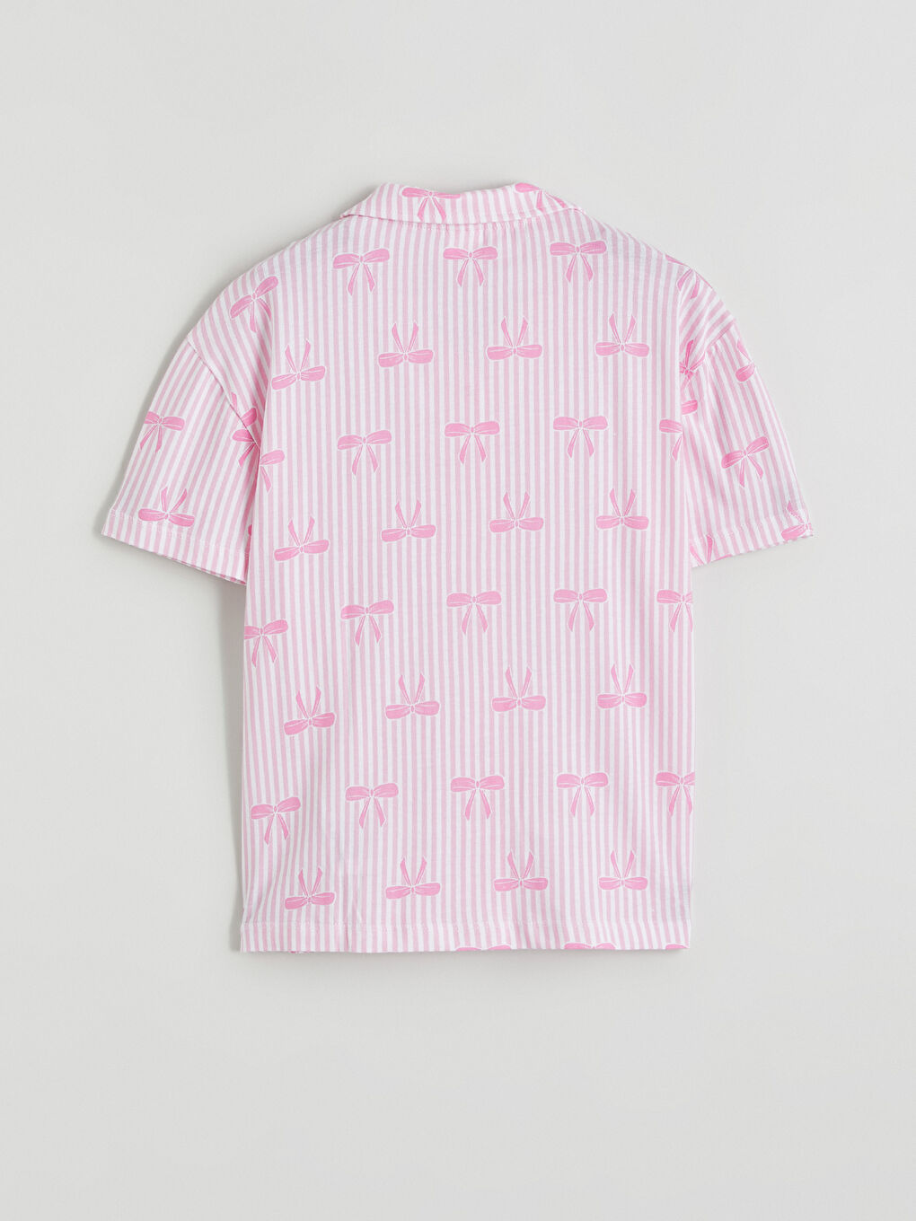 طقم بيجامة قصيرة للبنات بياقة قميص-3