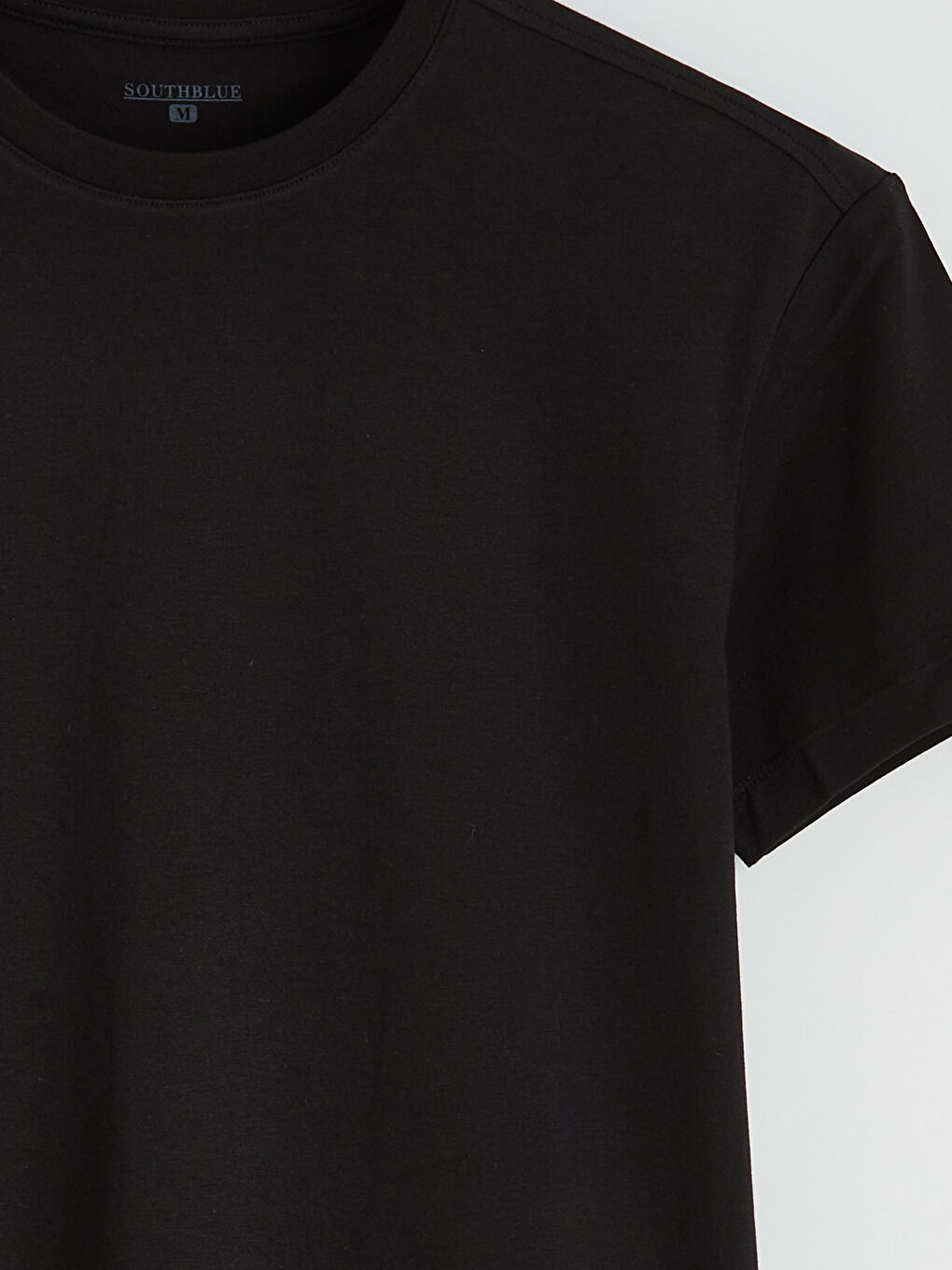 Siyah Bisiklet Yaka Regular Fit Erkek Pijama Üst-1