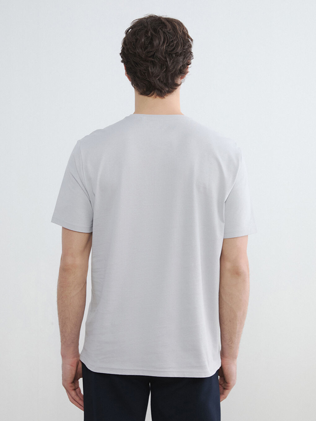 Мъжка пижама горна част с кръгло деколте и къс ръкав.-3