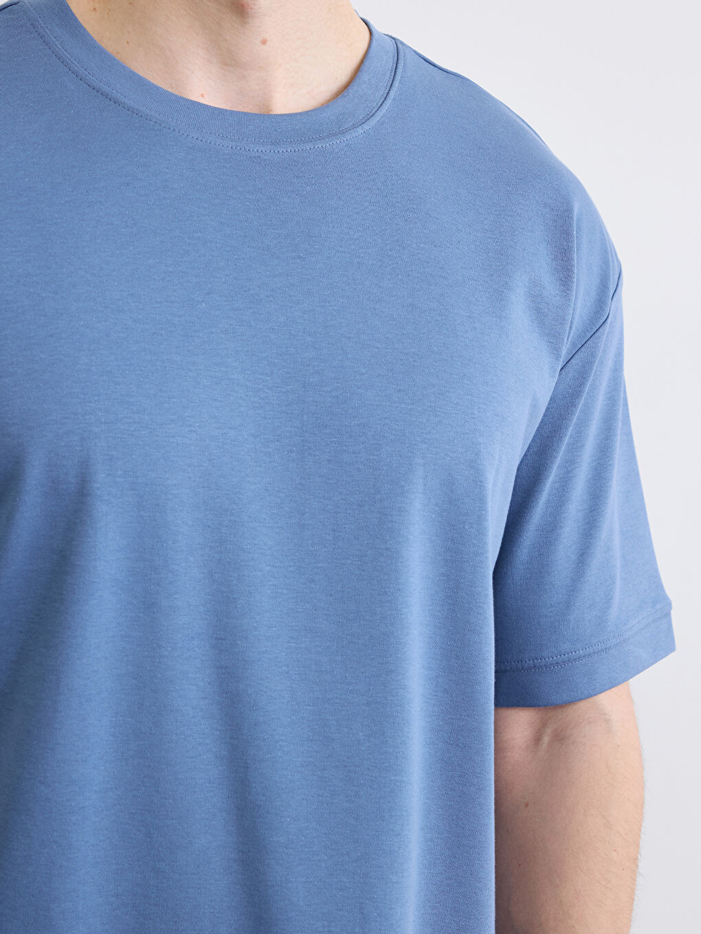 İndigo Bisiklet Yaka Kısa Kollu Erkek Pijama Üst-2