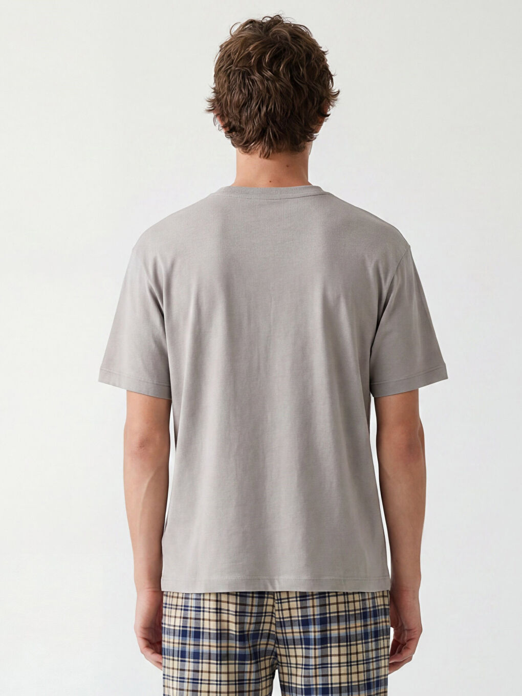 Haut de pyjama pour homme à manches courtes à col rond-3