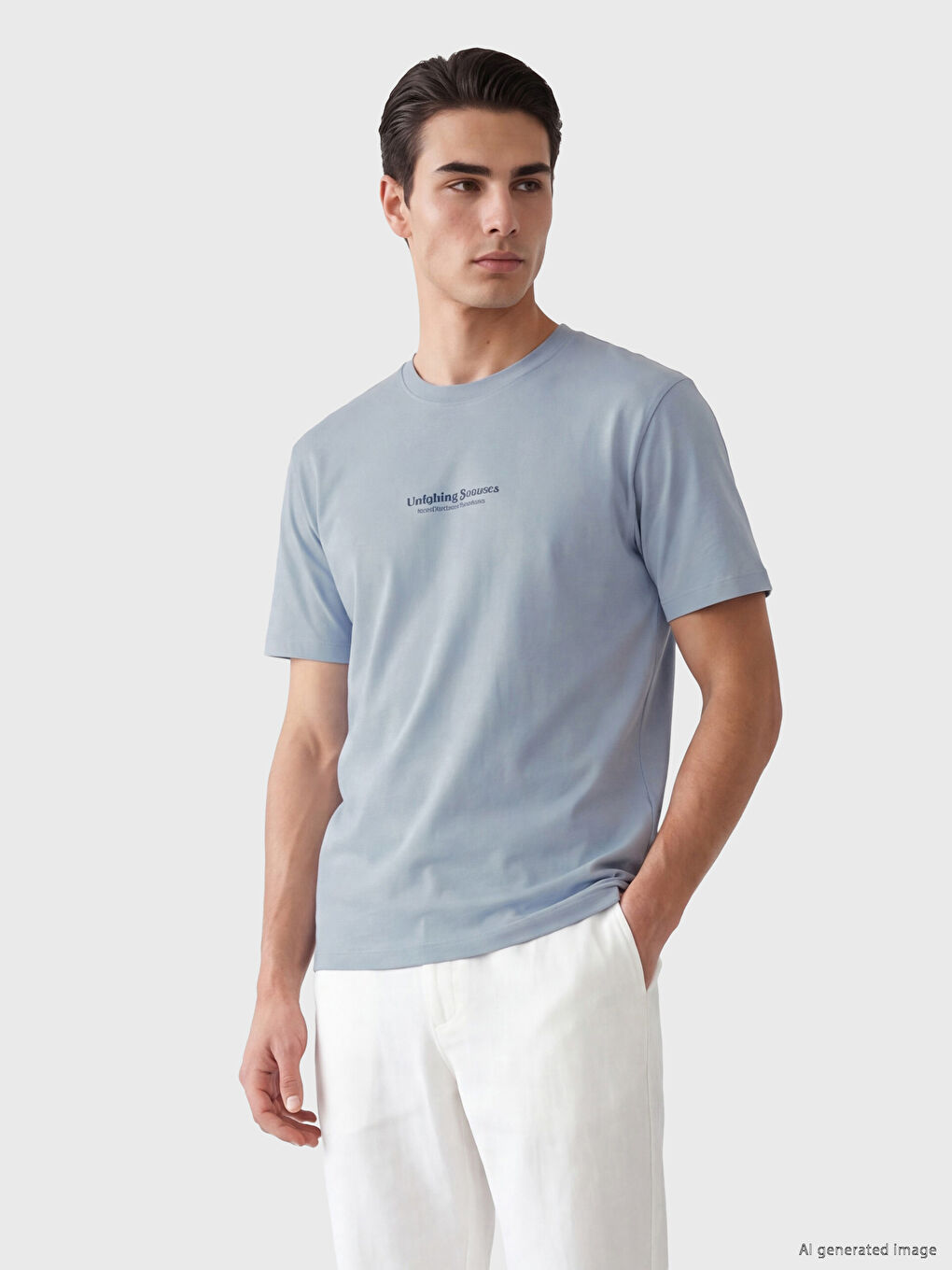 Crew Neck Short Sleeve Printed Men's Pyjamas Top