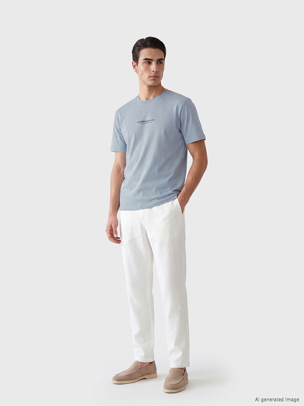 Crew Neck Short Sleeve Printed Men's Pyjamas Top-1