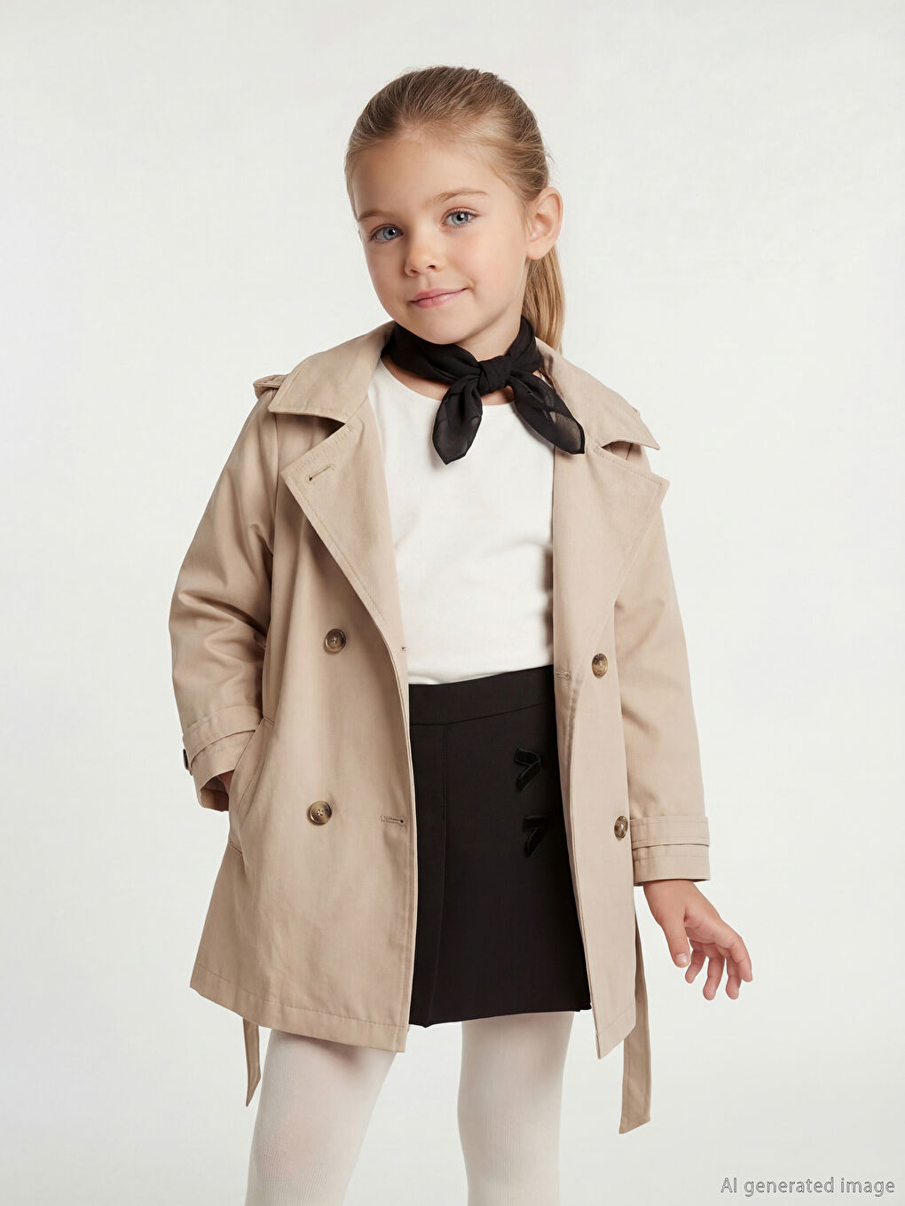 Тренч Для девочек с капюшоном