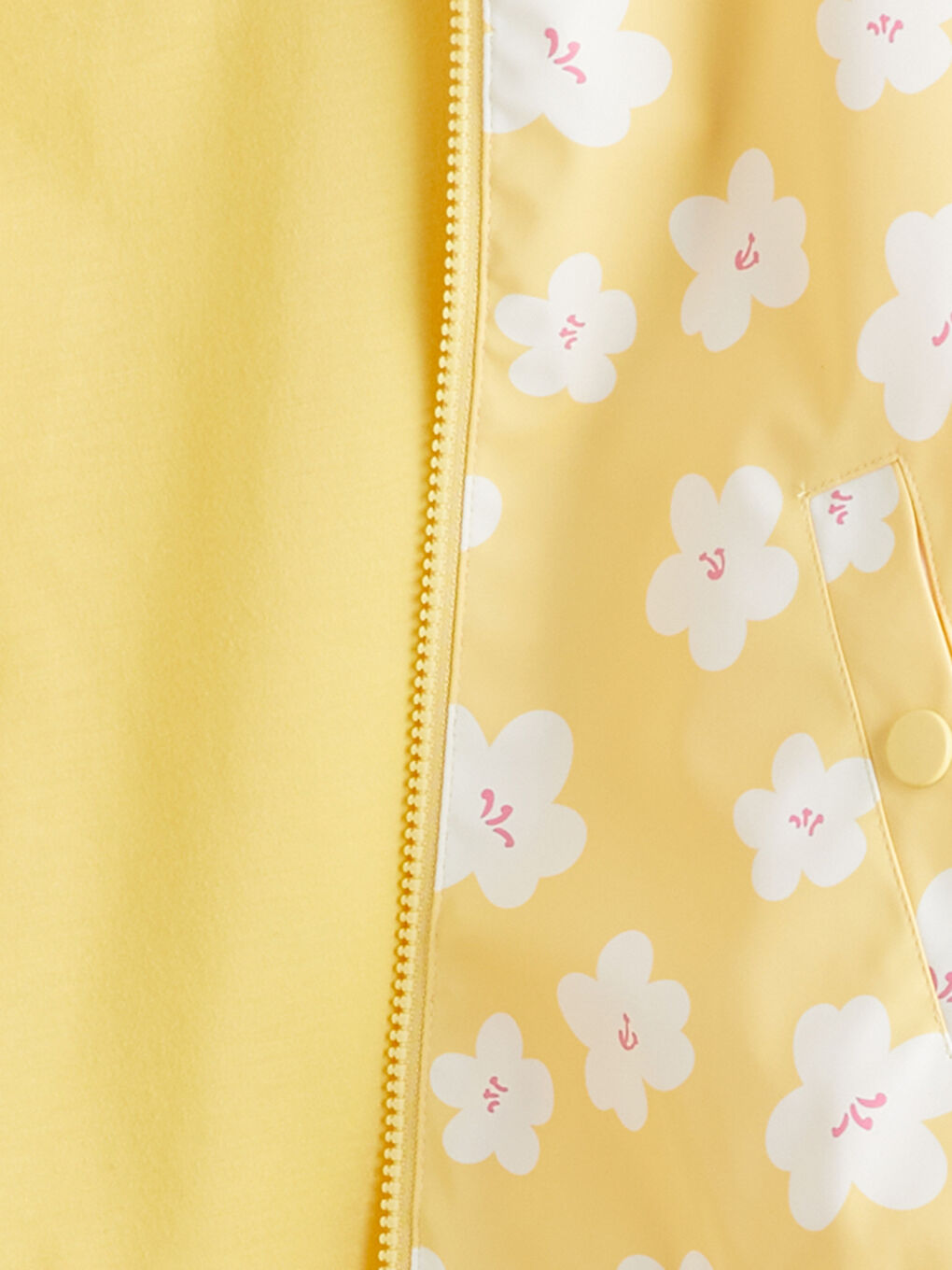 Sarı Çiçekli Kız Çocuk Mont-1