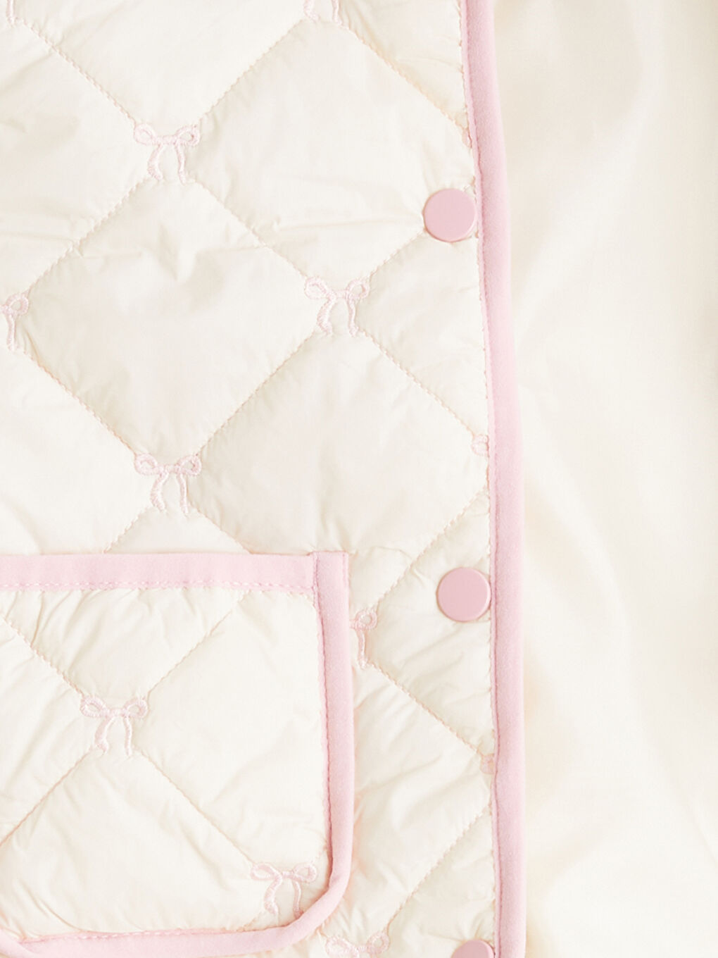 Bej Fiyonk Nakışlı Kız Çocuk Mont-2