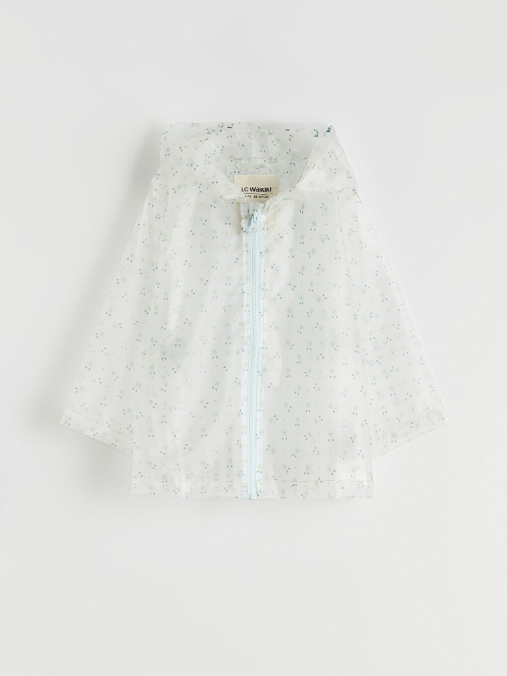 Ekru Kız Çocuk Şeffaf Yağmurluk