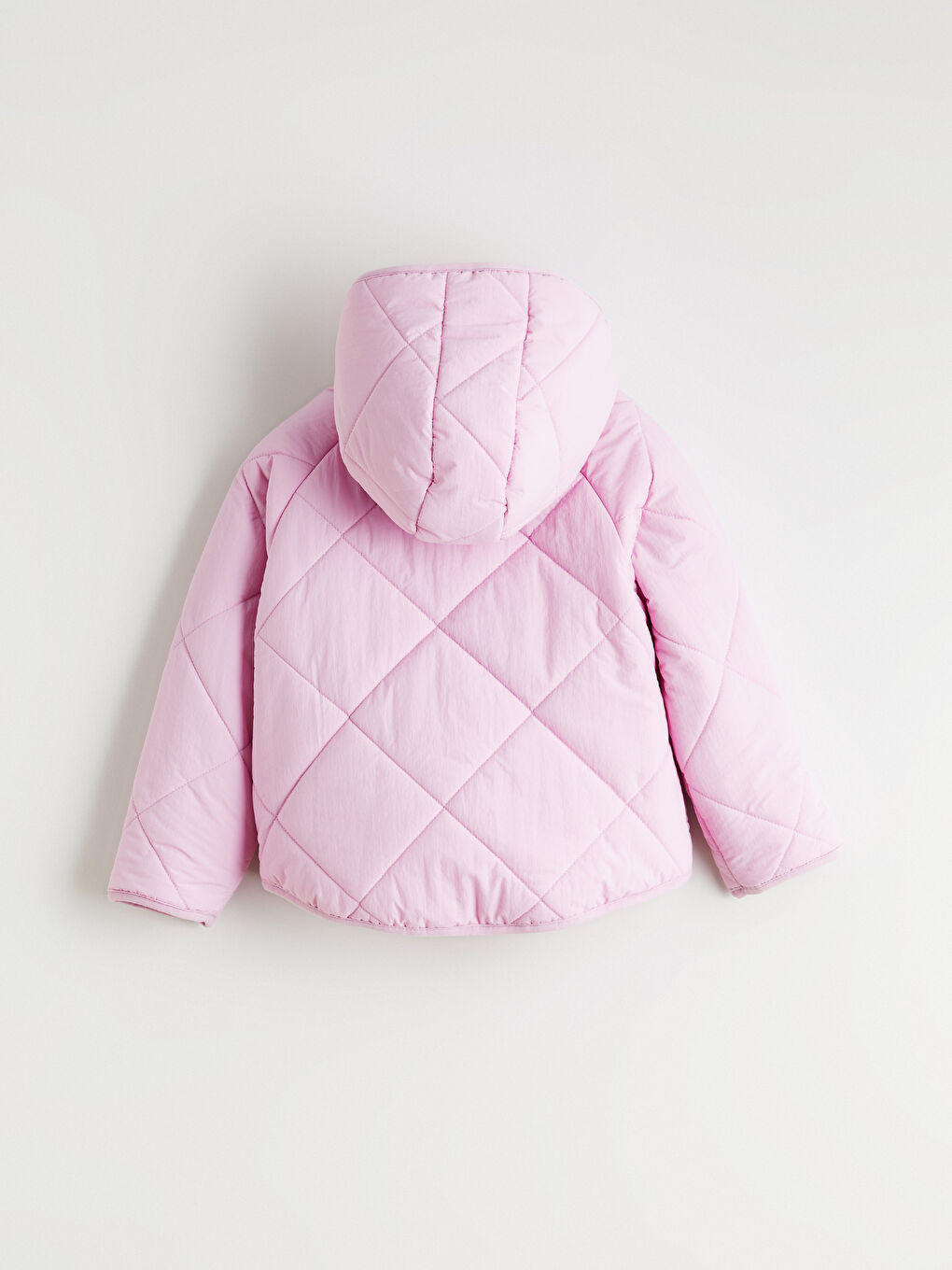 Lila Kapüşonlu Kız Çocuk Şişme Mont-2