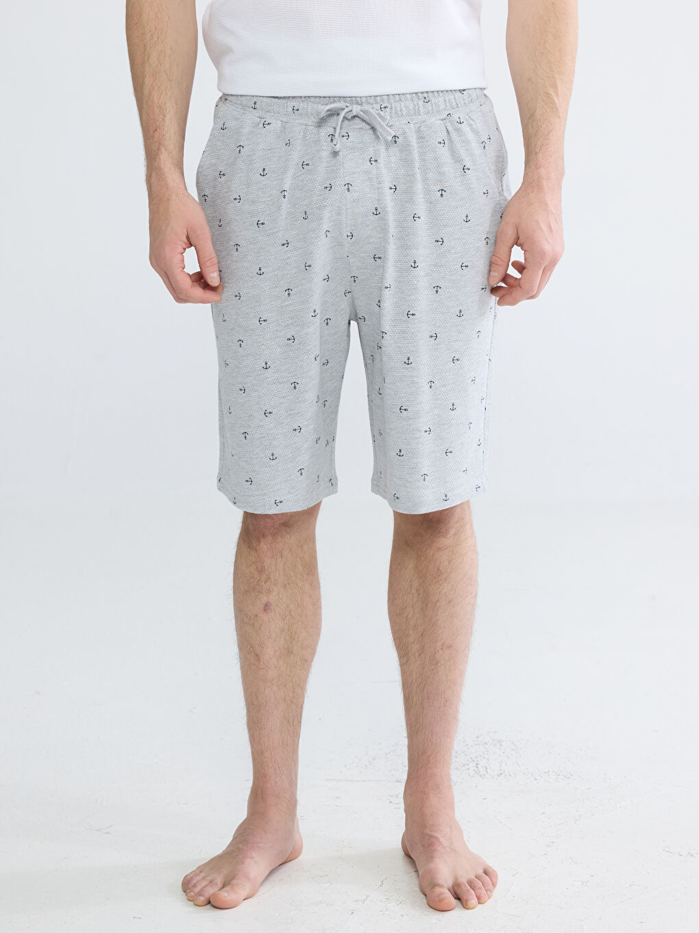 Мужчины Серый Пижамные брюки-1