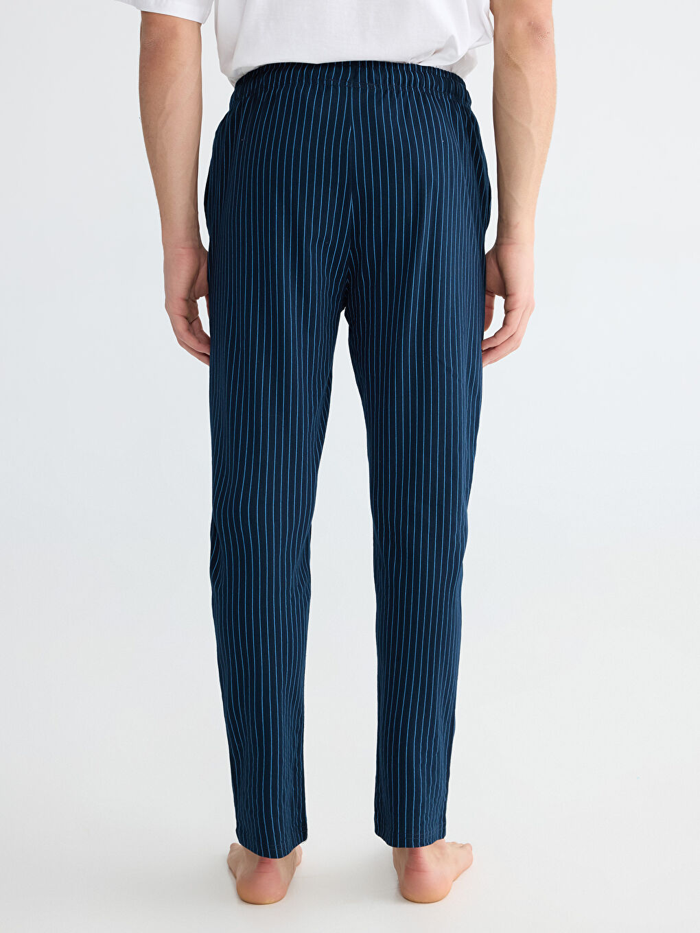 Lacivert Standart Kalıp Çizgili Erkek Pijama Altı-3