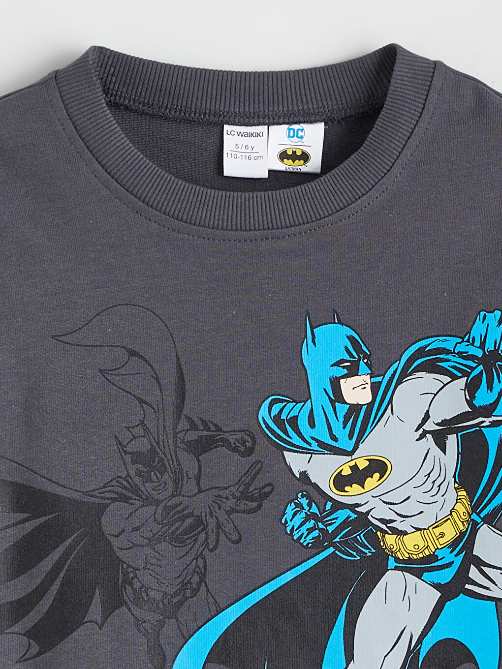 Gri Batman Baskılı Erkek Çocuk Sweatshirt-2