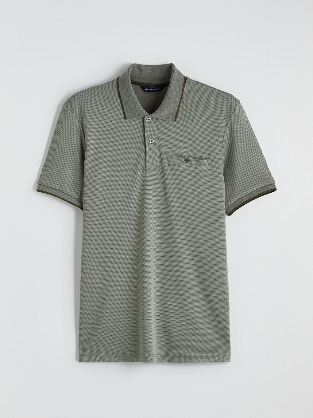 Yeşil Polo Yaka Erkek Dokulu Tişört