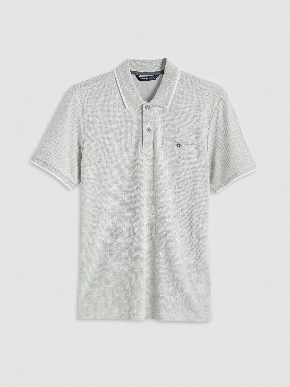 Yeşil Polo Yaka Erkek Dokulu Tişört-4