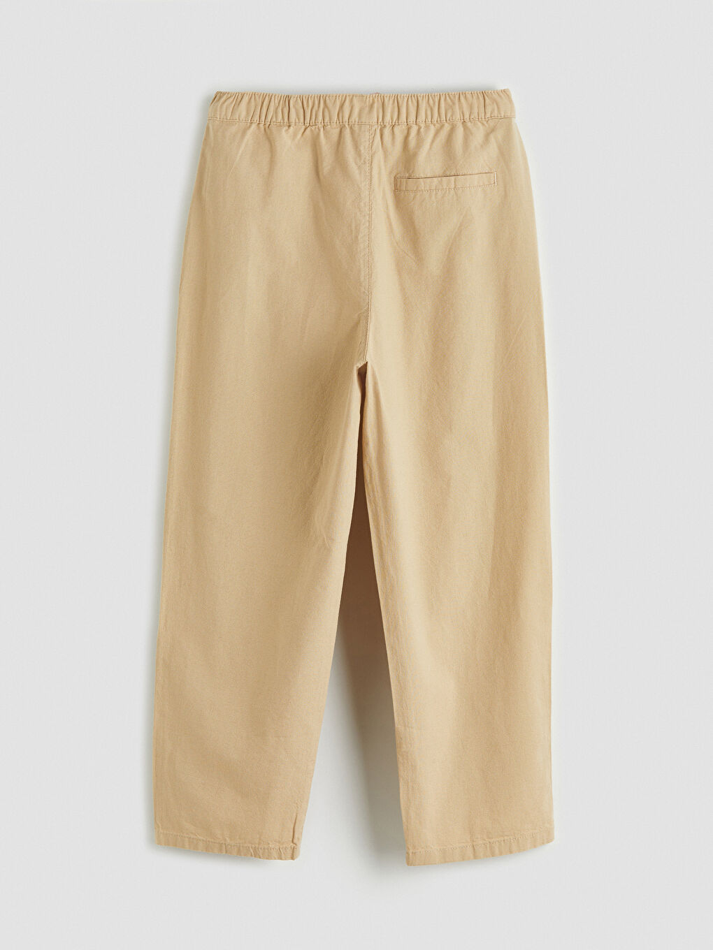 Bej Keten Karışımlı Pileli Erkek Çocuk Pantolon-1