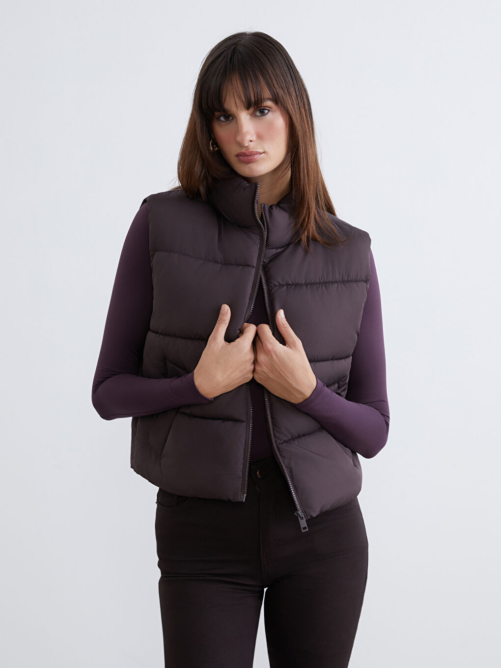 Funnel Neck Women's Puffer Gilet