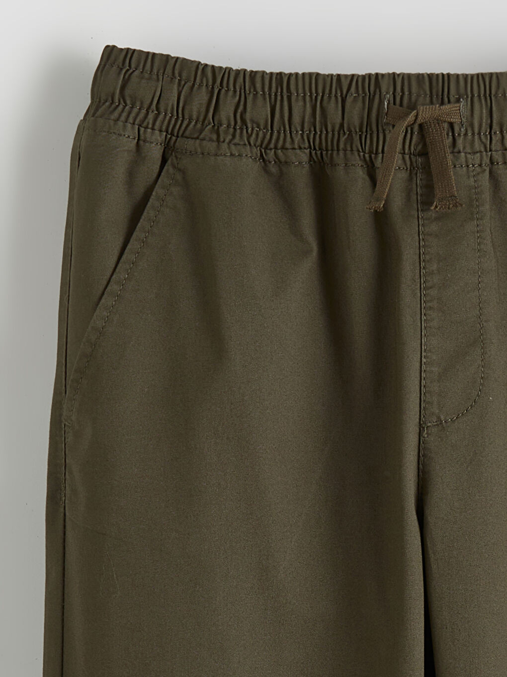 Haki Beli Lastikli Erkek Çocuk Jogger Pantolon-1