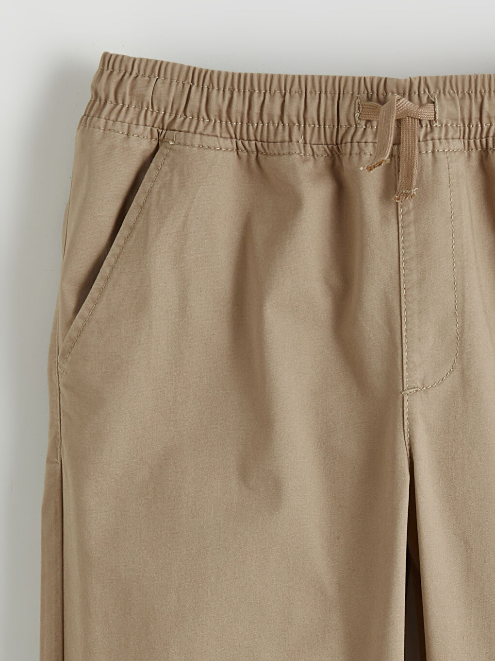 Bej Beli Lastikli Erkek Çocuk Jogger Pantolon-1