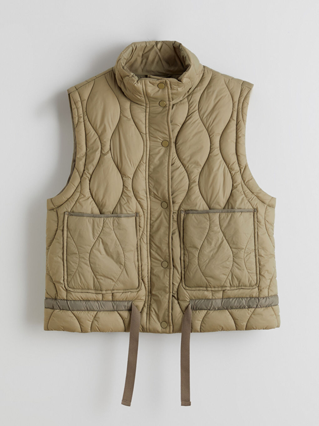Woman KHAKI Puffer Gilet-5
