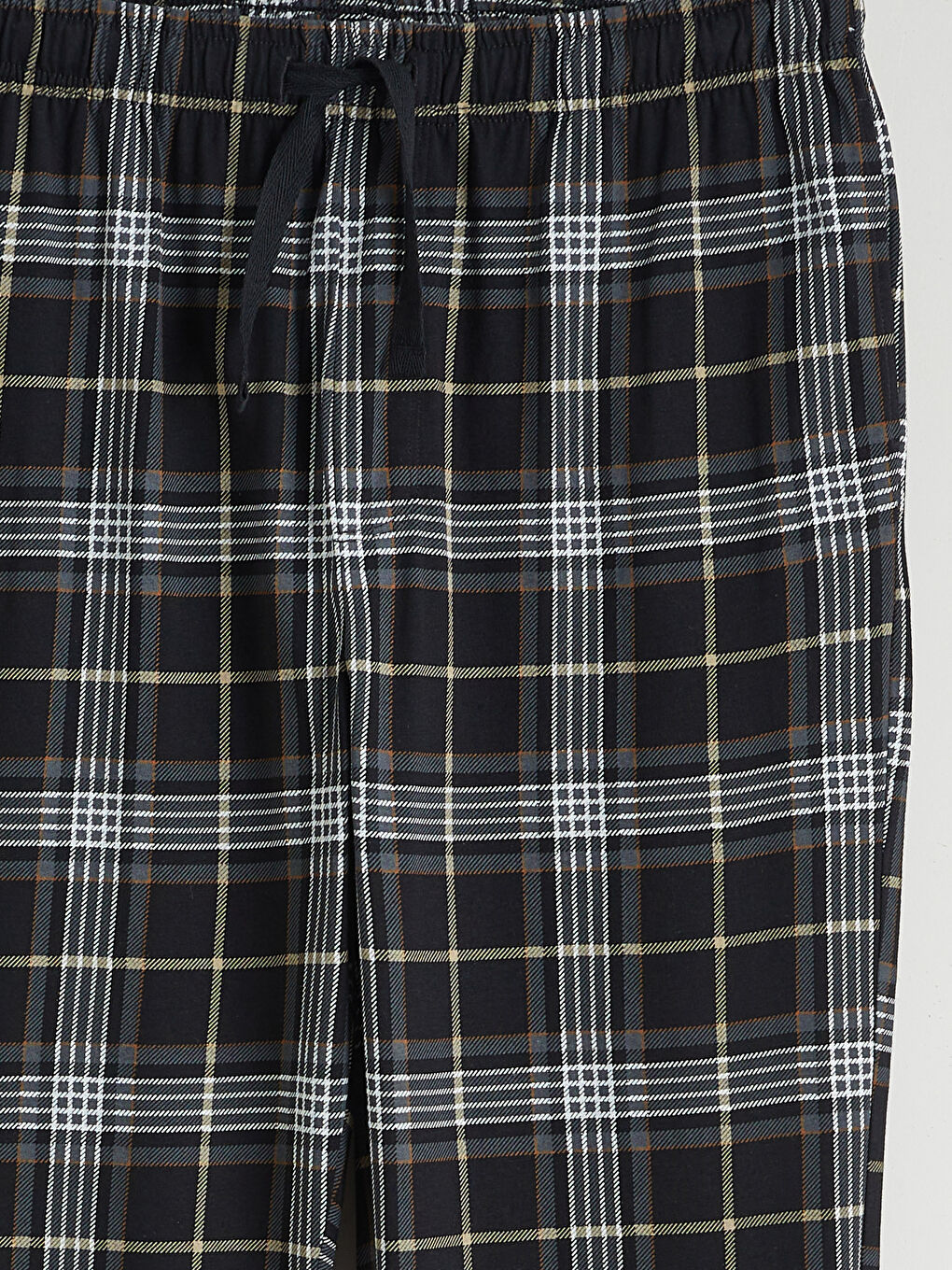 Siyah Standart Kalıp Ekose Erkek Pijama Altı-5