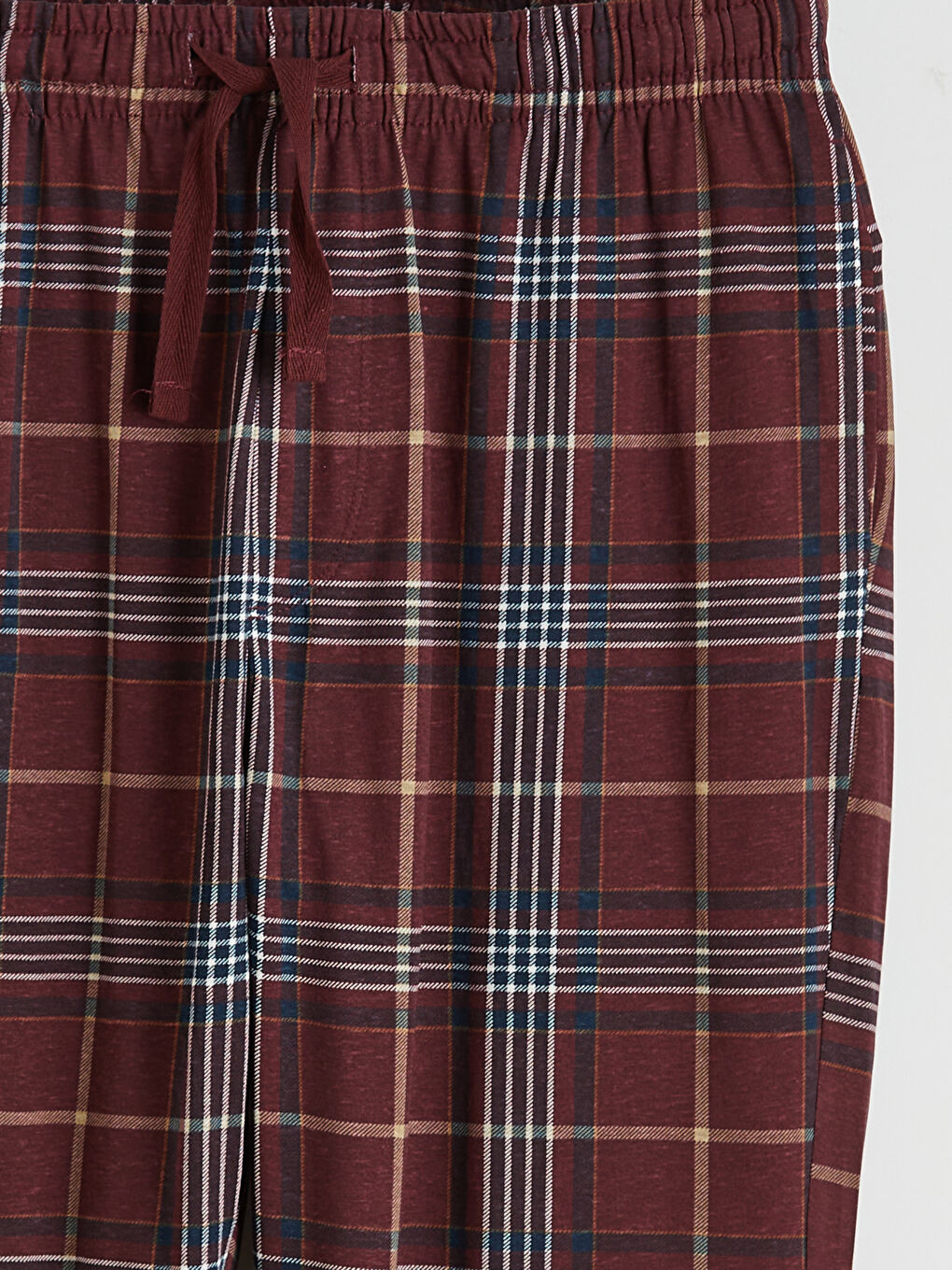 Bordo Standart Kalıp Ekose Erkek Pijama Altı-1