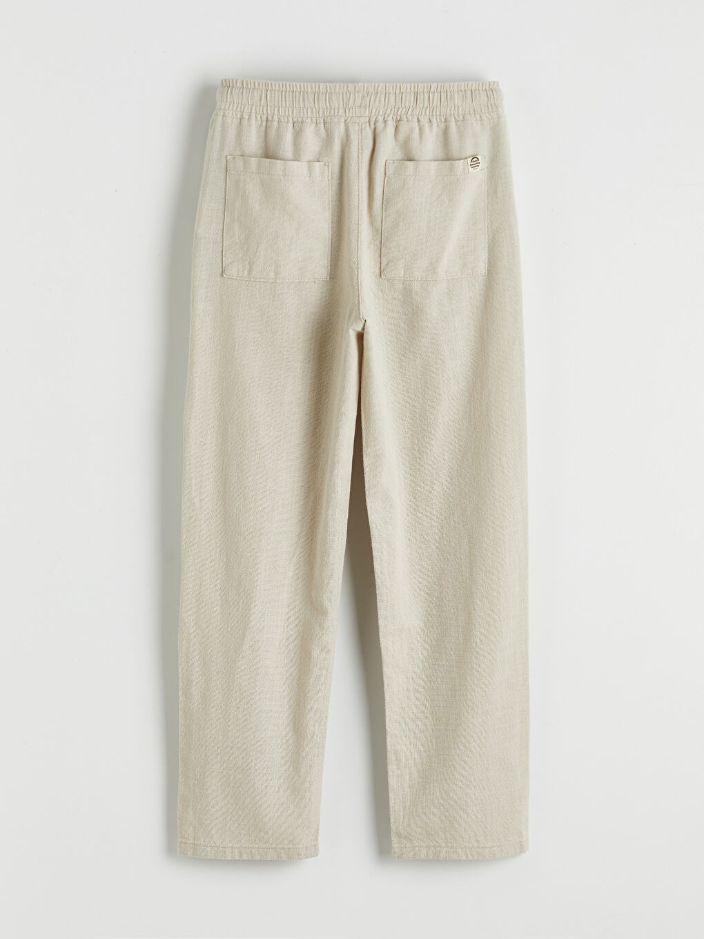 Bej Keten Görünümlü Erkek Çocuk Pantolon-1