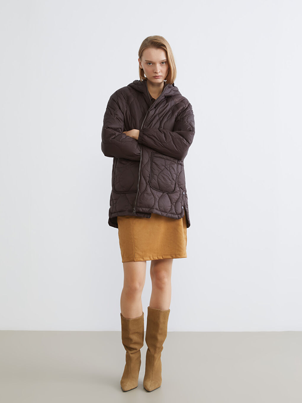 Hooded Quilted Women's Puffer Coat-1