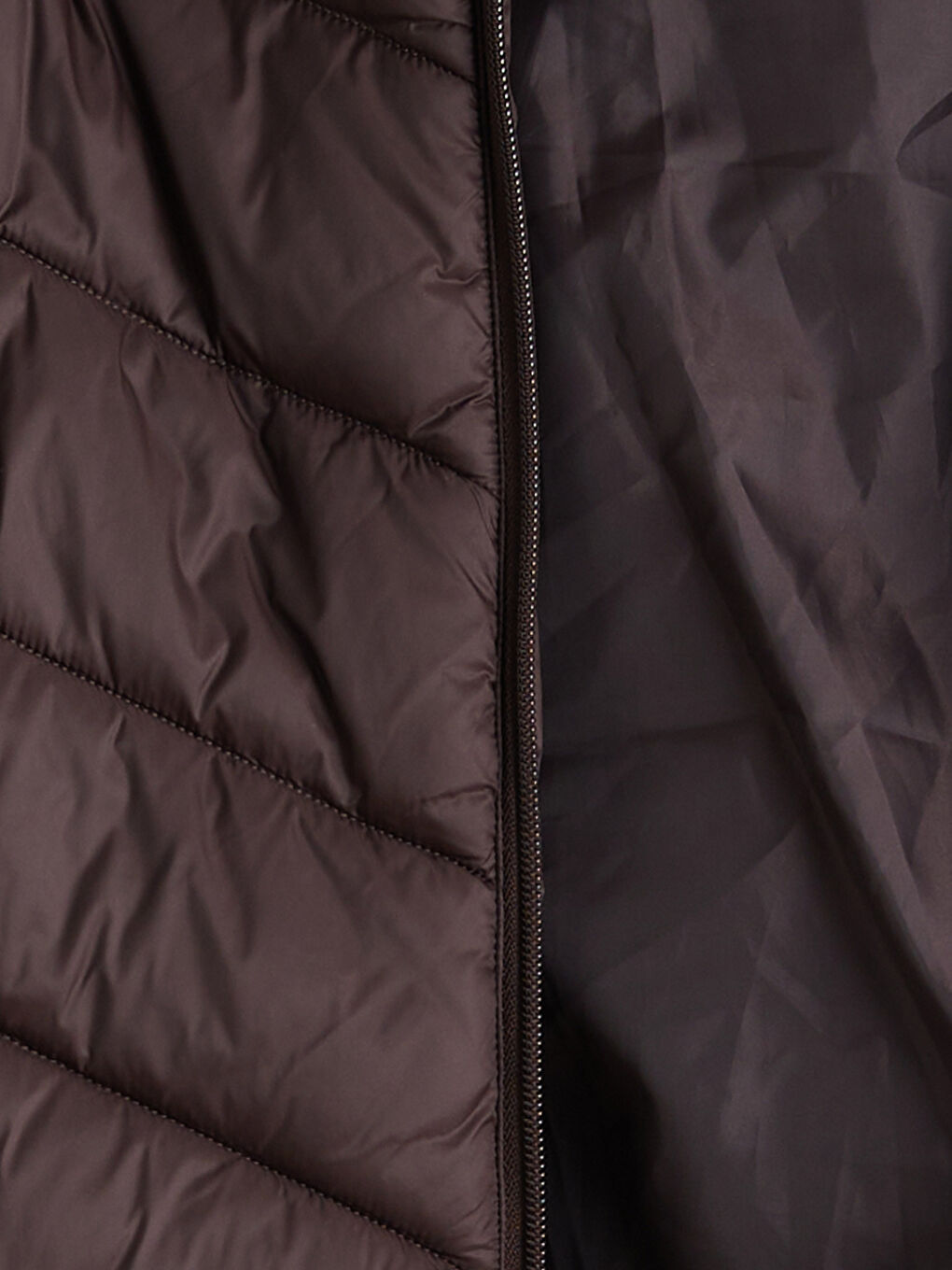 Kahverengi Kapüşonlu Kadın Şişme Mont-5