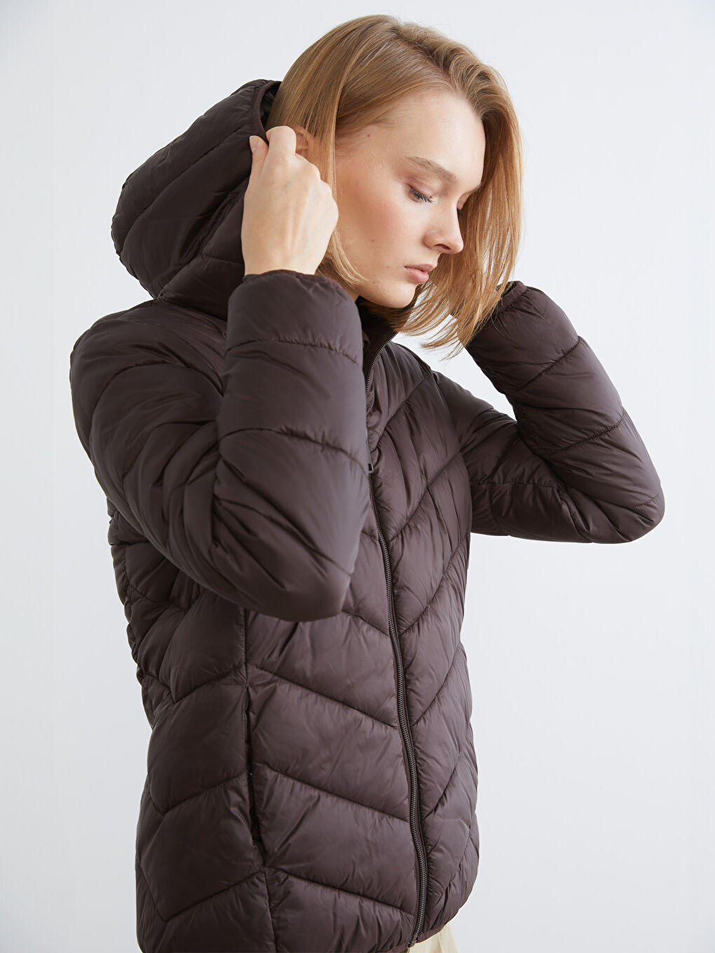 Woman BROWN Puffer Coat