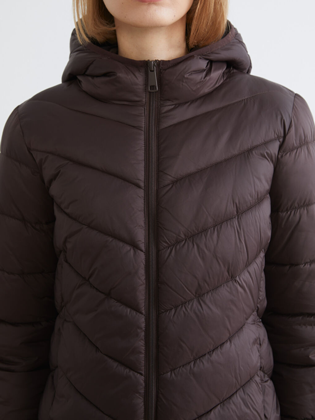 Woman BROWN Puffer Coat-2