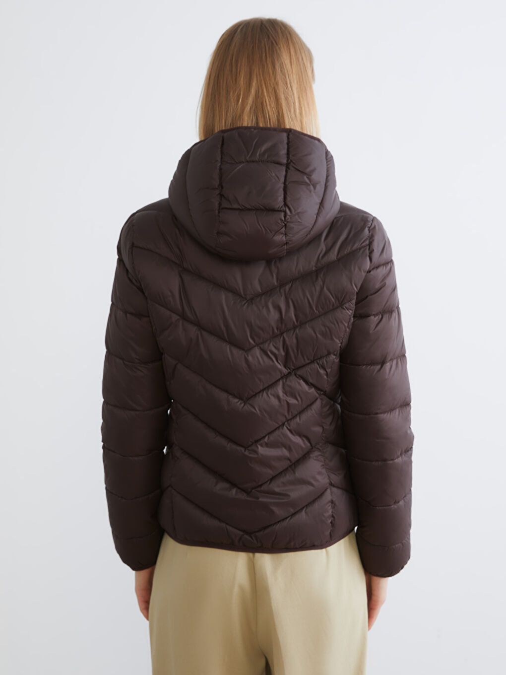 Woman BROWN Puffer Coat-3