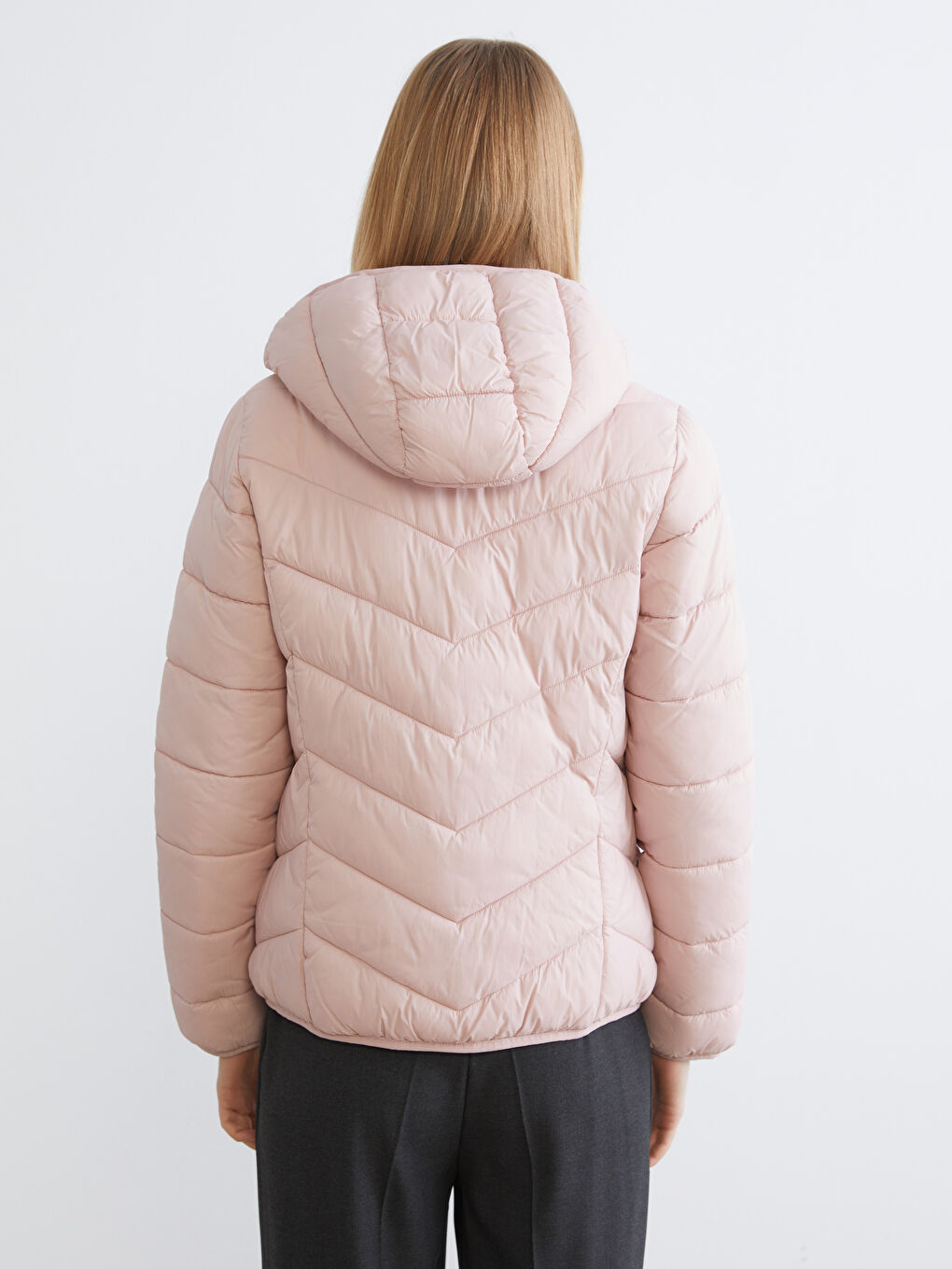 Woman PINK Puffer Coat-3